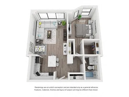 Floor plan 1 Bedroom Tier 11