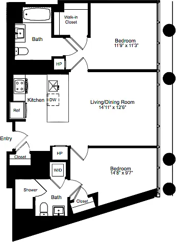 Floor plan Two Bedroom F 2
