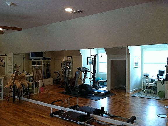 Large, mirrored dance/exerci