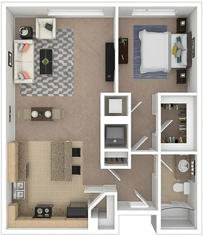 Floor plan The Chugach 1Bd/1Ba