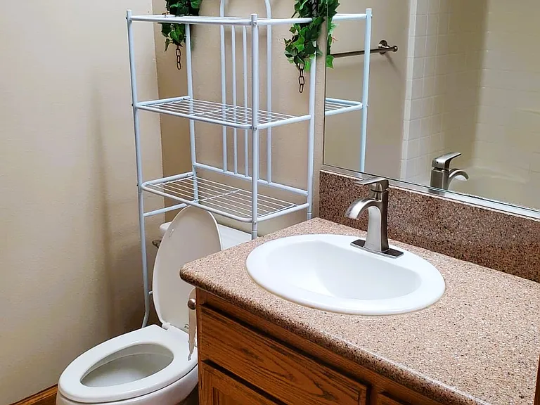 2026 Installed high arch nickel satin faucets.
