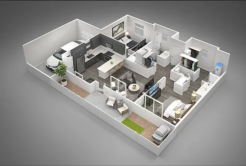 Floor plan 2 Bed/2 Bath