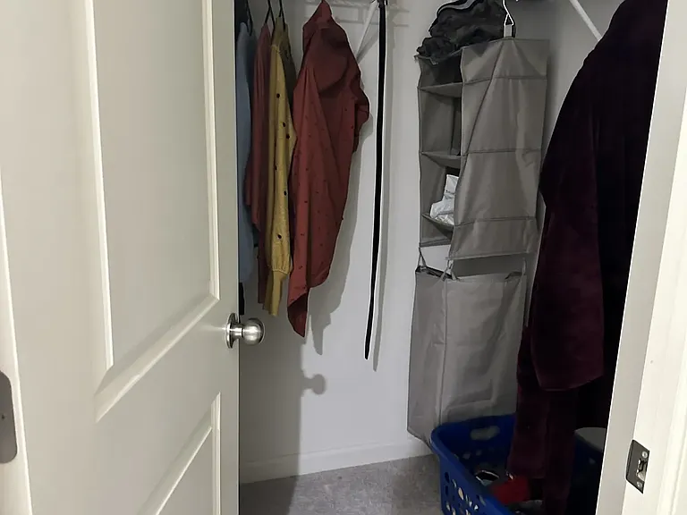 Spacious walk-in closet in the master bedroom