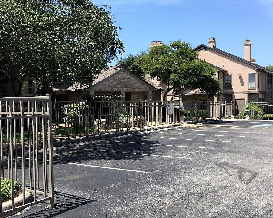 Gated entrance to complex