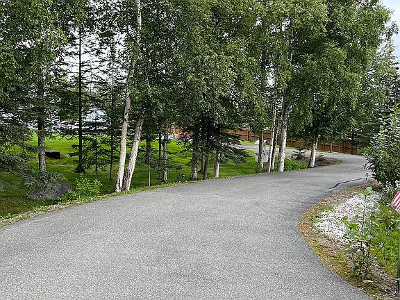 Private long, treed driveway