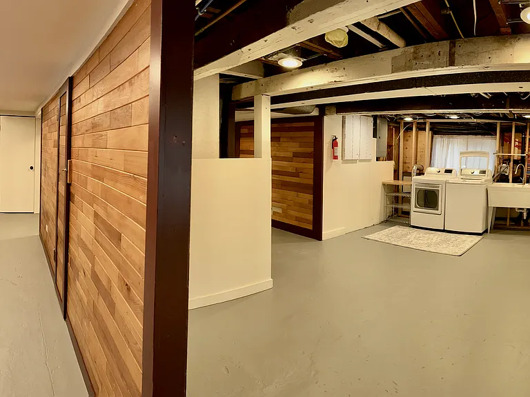 Basement with laundry and open storage/bonus areas