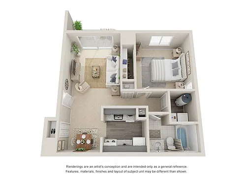 Floor plan 1 Bedroom 1 Bath