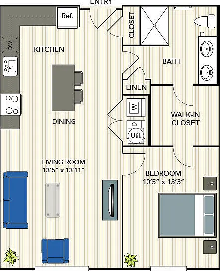 1E floor plan Sunnen Station Apartments