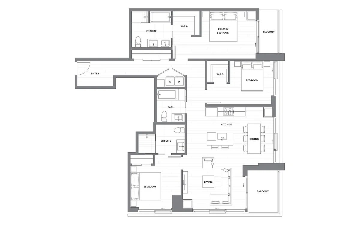 Floor plan 3 Bedroom 2.75 Bath C4
