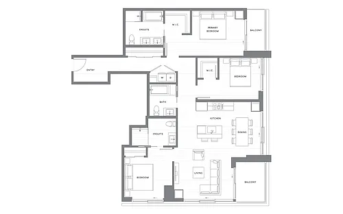 Floor plan 3 Bedroom 2.75 Bath ADA C5