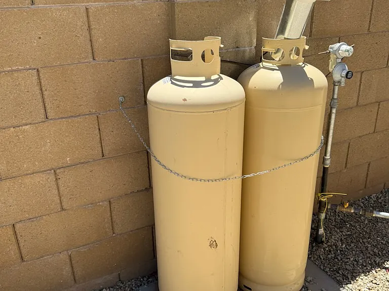 Propane for kitchen stove, fire ring on front patio, and your BBQ. Propane refills not included.
