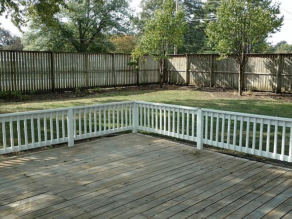 Deck and backyard