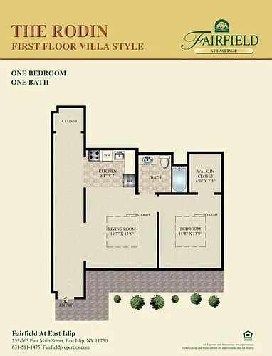 Floor plan THE RODIN-One Bedroom Villa Style