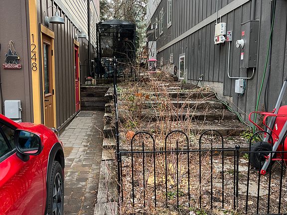 Side yard and gazebo