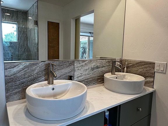 Double sinks, modern, and brand new!