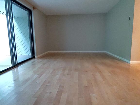 Large living room with slider to deck