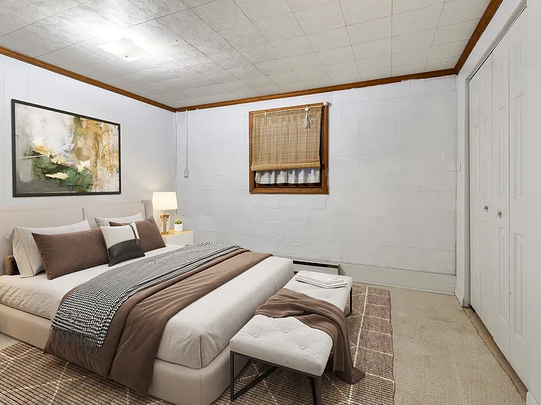 Bedroom 1 (virtually staged with bedroom furniture,)