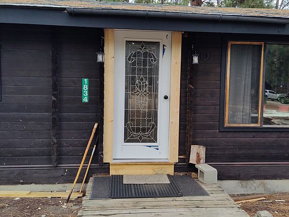 High end leaded glass front door recently installed. Lets in plenty of light from the south.