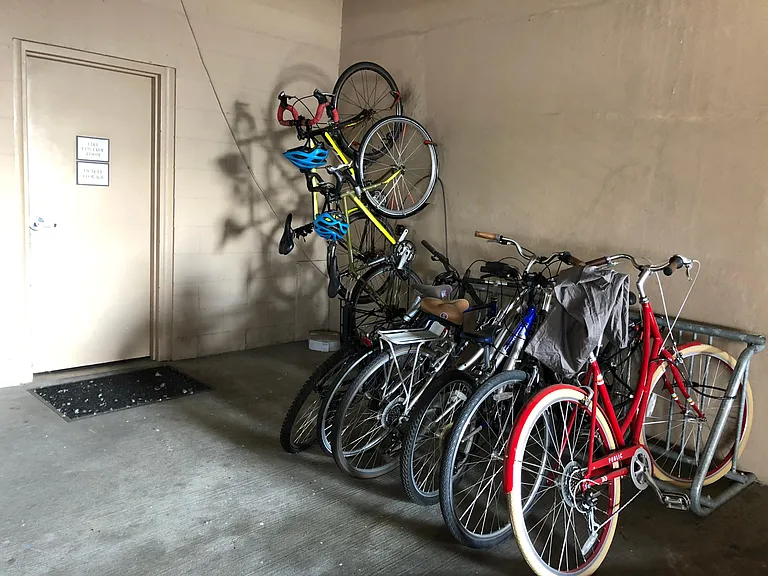 Storage and bike rack.