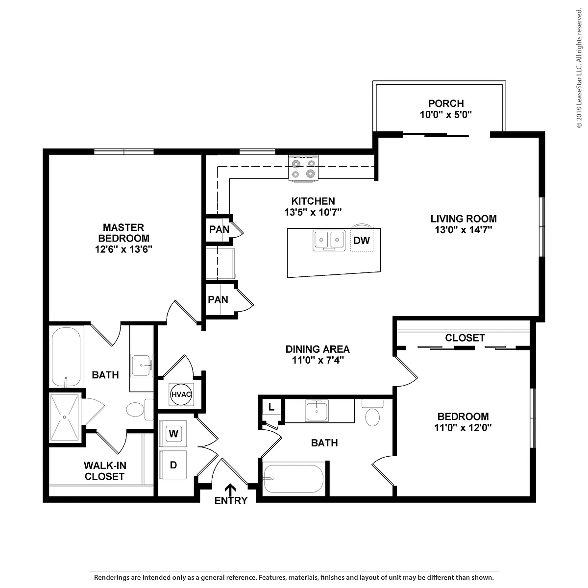 Floor plan 2 Bed/2 Bath-B3