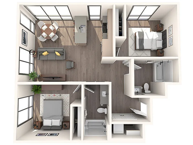 Floor plan 2x2B