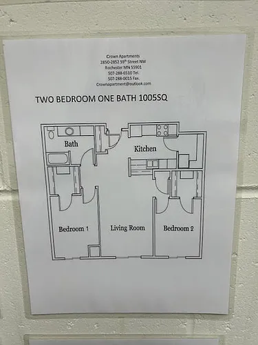 Floor plan 1 Bedroom Plus Bonus Room - 1 Bathroom