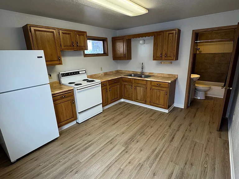 Looking into kitchen from living room