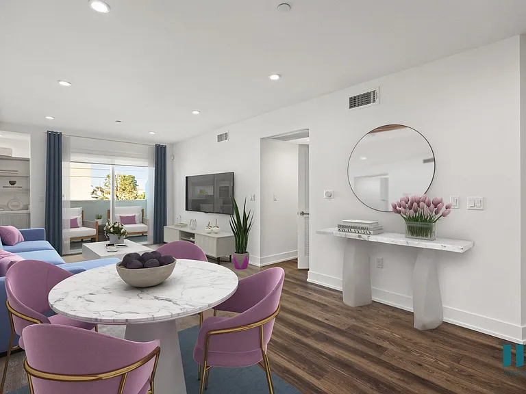 Open-Concept Dining, Living Room, and Patio