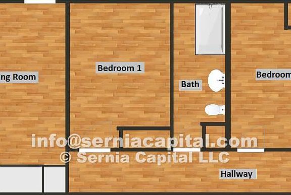 Layout. There are also 2 patios (front and back) not pictured!