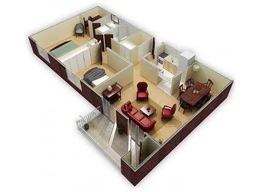 Floor plan 2 Bedroom / 1.5 Bath