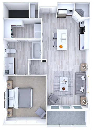 Floor plan The Channel - 1x1