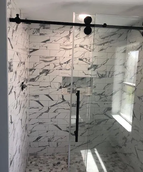 New Walk In Tiled Shower Located On Second Floor