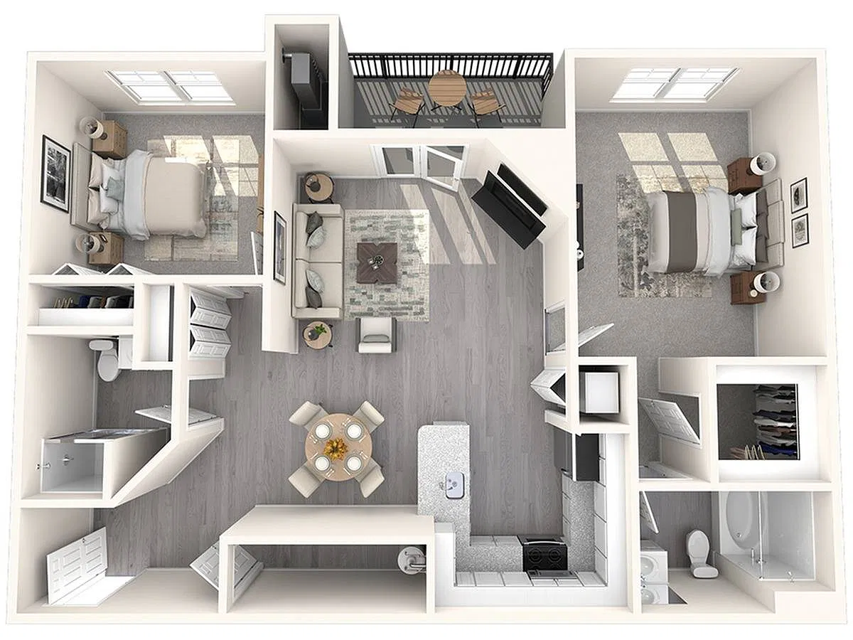 Floor plan 2 Bedroom/2 Bathroom-Gilbert