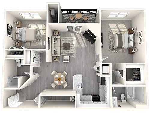 Floor plan 2 Bedroom/2 Bathroom-Gilbert