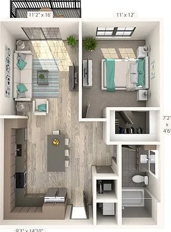1 BR 1 Bath 1 BR 1 Bath