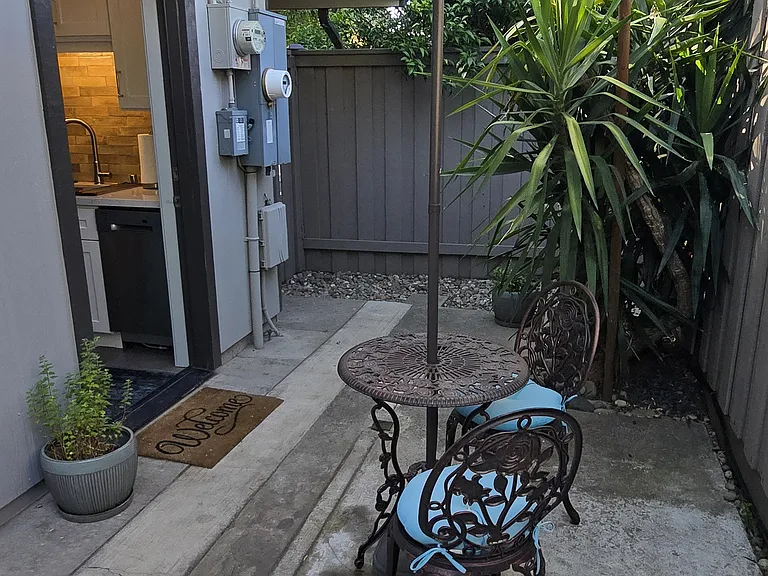Private outdoor shaded patio