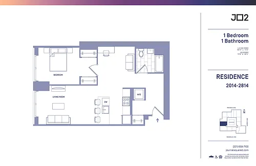 Floor plan 1 Bed + | 1 Bath - 2