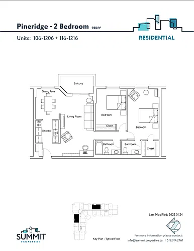 Floor plan 2 bedroom - 744 Proudfoot 2 Bed 1.5 Bath 7