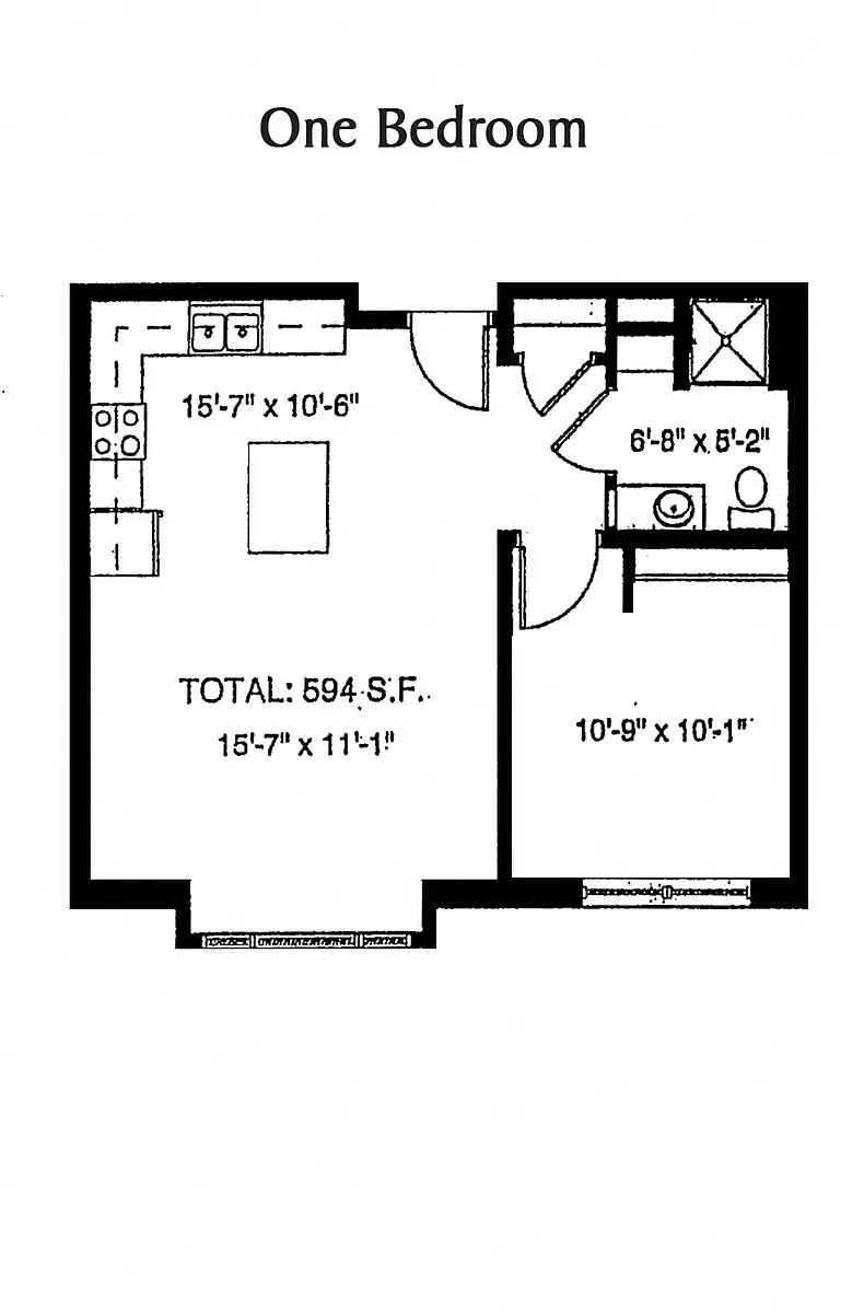 Floor plan 1 Bedroom A