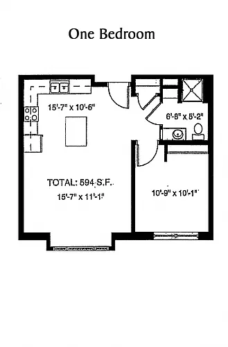 Floor plan 1 Bedroom A