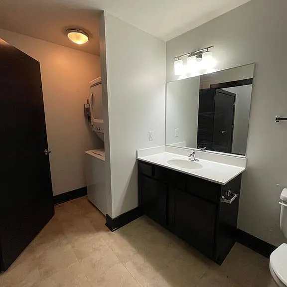 Bathroom vanity in a bathroom at 3 Points Loft.