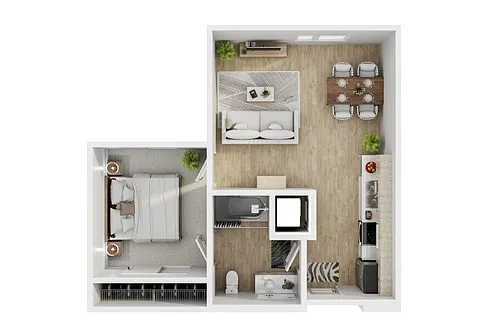 Floor plan 1X1 B