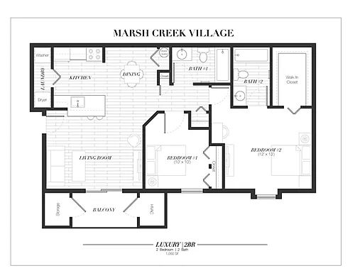 Floor plan Two Bedroom Luxury