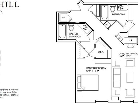 Spacious 1,100 sf open layout