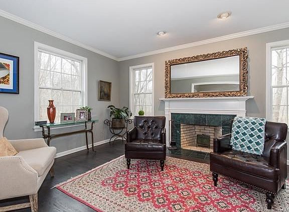 Living room with fireplace