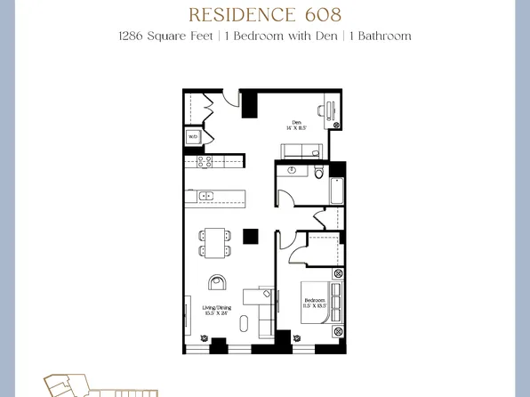 Residence 608 Plan, 850 Lake Shore Drive Condominium Residences
