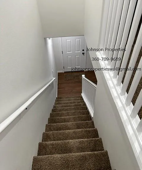 Down stairs to front door