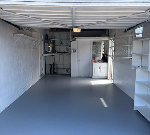 freshly painted one car garage