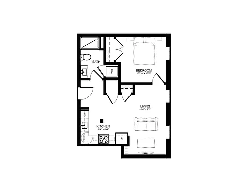 Floor plan 1X1 A