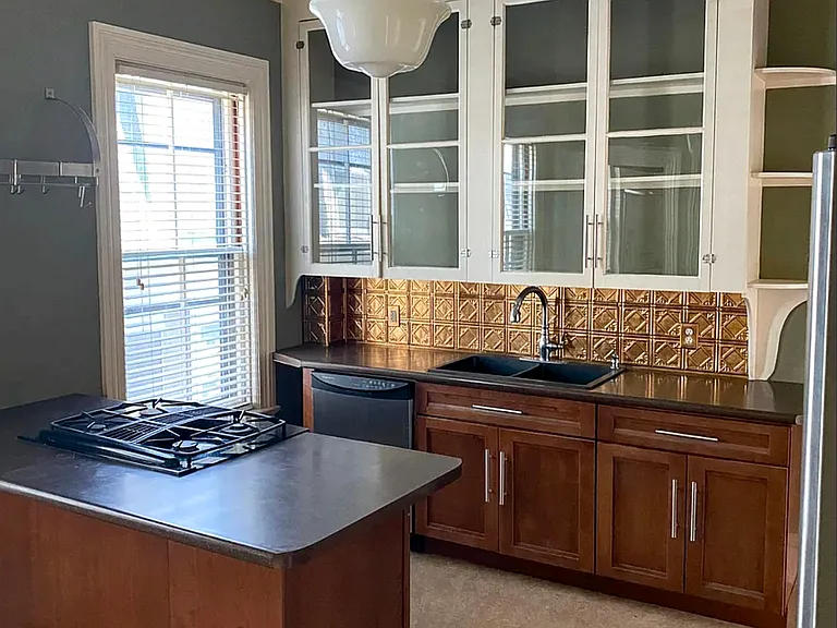 Kitchen island and built-in cabinets